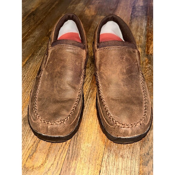 Twisted X Casual Shoes Mens Loafer Driving Mocs Slip On Brown 8.5